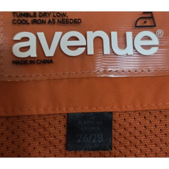 Avenue Women’s Plus 26/28 Rust Orange Anorak Jacket Drawstring Waist Lightweight - Picture 4 of 10